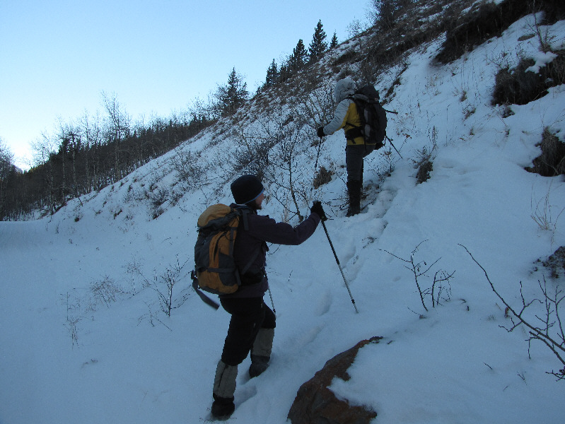 Actually, we backed down here and ascended further along the road in the photo.