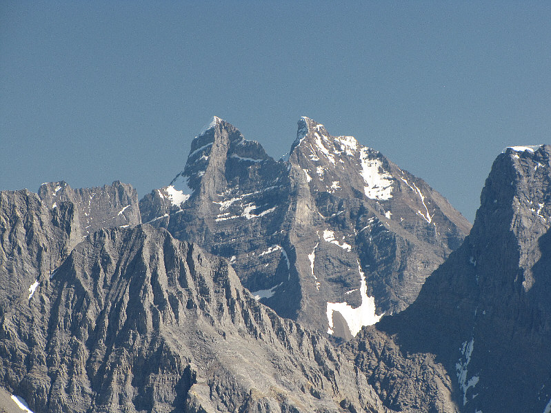 Two stranded climbers were recently plucked off the South Tower by helicopter sling--the highest ever in the history of the mountain parks.