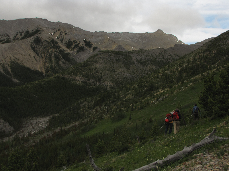 We need to get onto that ridge on the far side of the drainage!