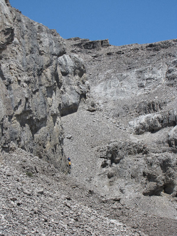 Worst kind of scree too. Stick to the base of the cliffs as much as you can!