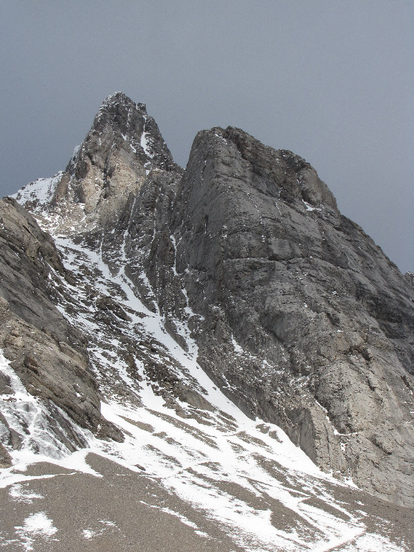 With all the snow, it's not a scramble route anymore!