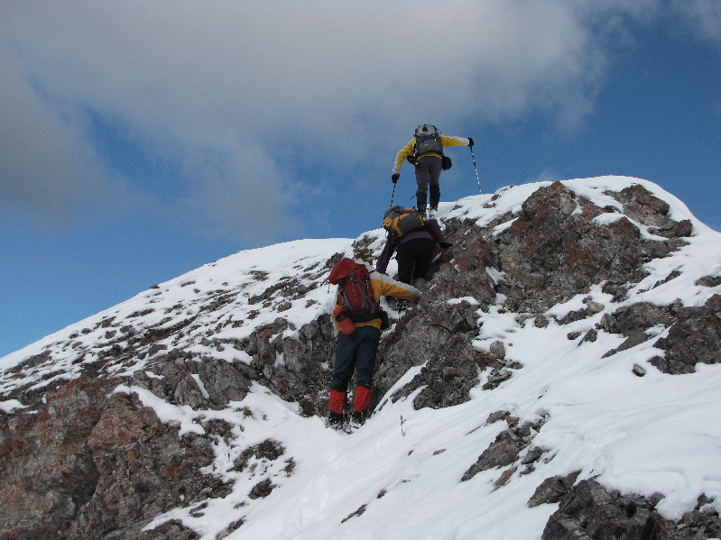 Actually, Andrew only said that there was no "decent" scrambling on this peak. I guess this part is "indecent"!