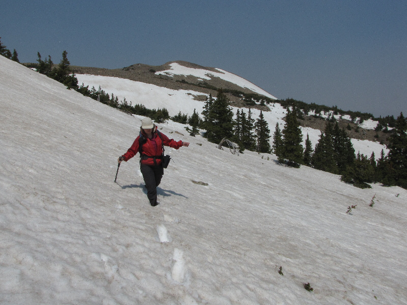 We postholed a bit, but overall, the snow was still pretty firm.