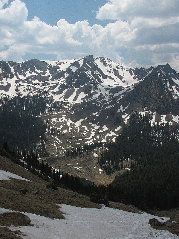 It doesn't look it, but there's a lot of snow still in the trees.