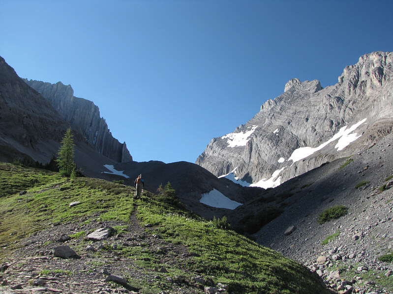 The ravine on the right is a good spot to refill water bottles.