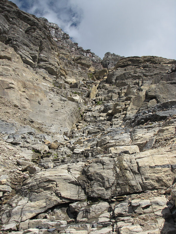 Among many route possibilites on the west face, this one is likely the most obvious.