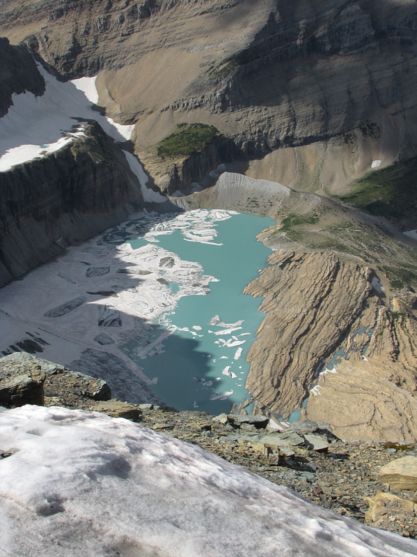 Andrew Nugara's photos on 18 August 2011 showed most of the lake still covered with ice.