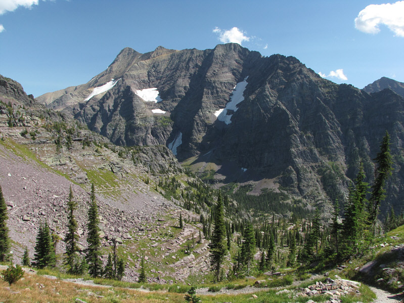 We ran into a lot of hikers here coming from Gunsight Pass.
