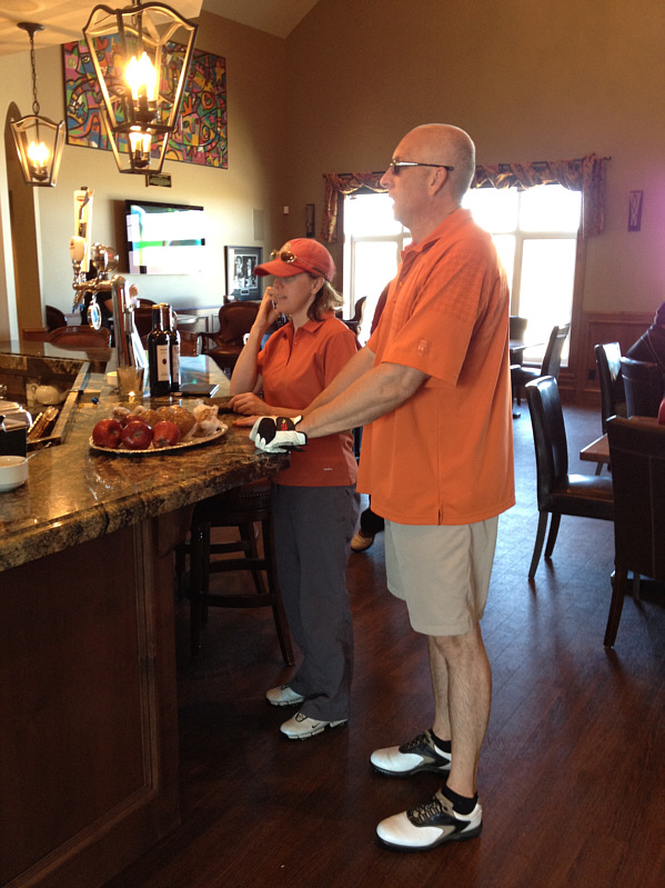 The only time you'll ever see Joanne eat a hot dog is at the turn while playing golf.