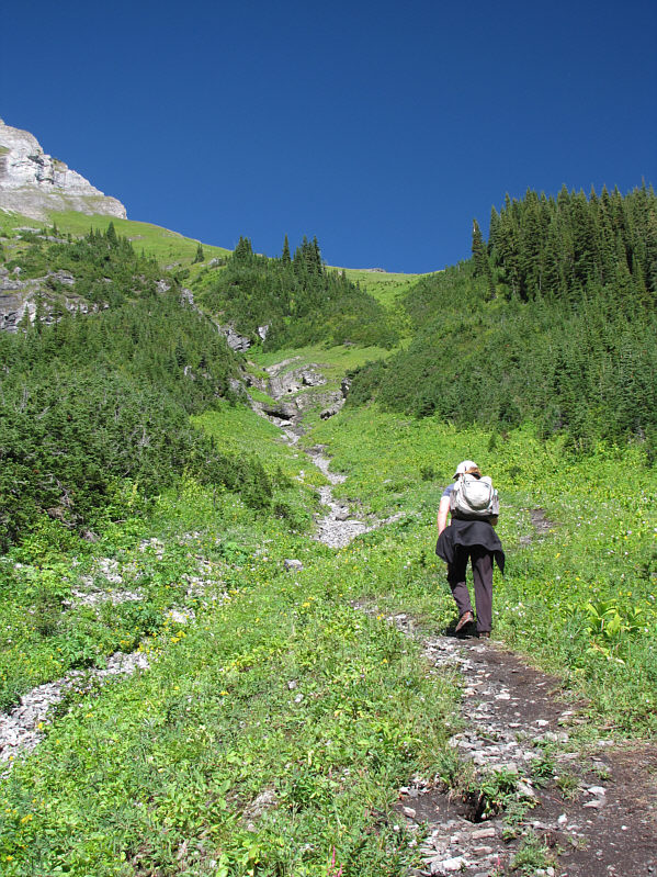 According to Kelly, it's better to stay left at an upcoming fork in the trail.