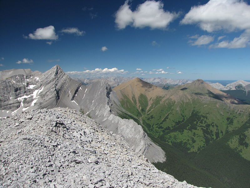 Still a lot of snow on the scramble route for Wind Mountain.