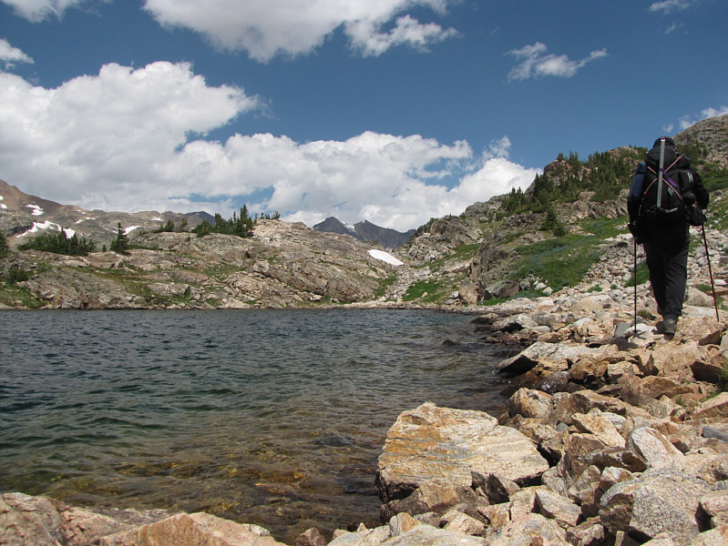 Circumnavigating this lake is not easy!