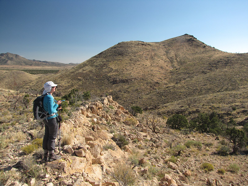 We will bypass the high point in the photo on the right.