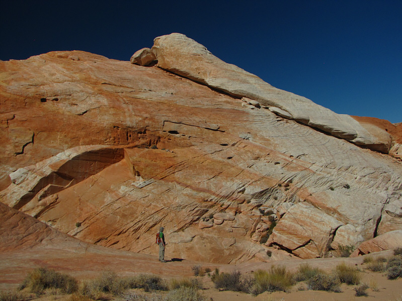 Watch out, Bob! The chunk that broke off near the top looks ready to come crashing down.