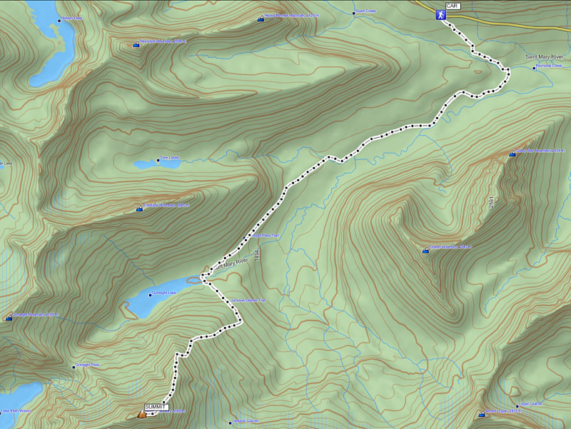 Total cumulative elevation gain is probably closer to 1850 metres!