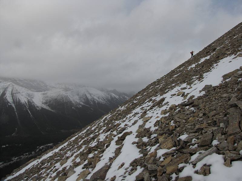 Marta tried to measure the angle of the slope with a special compass.