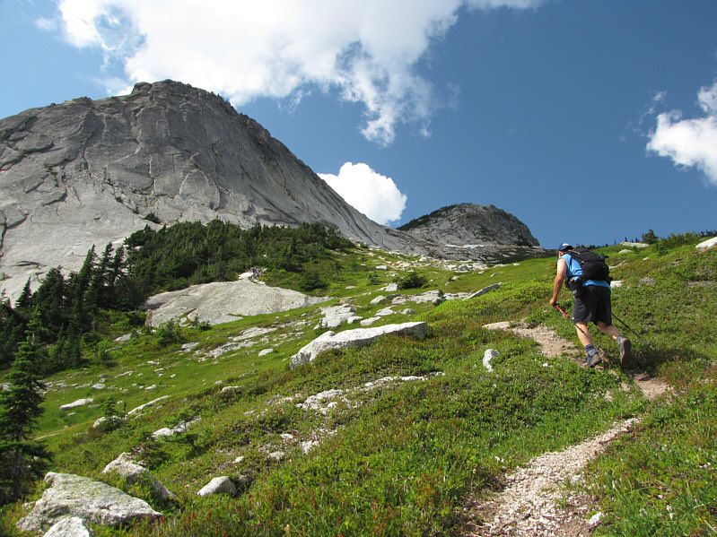 Not as steep as the section before, but this part is still a grind...