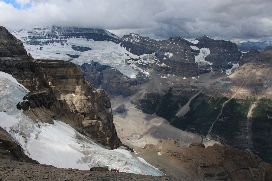 The glaciers almost look as wispy as the clouds.