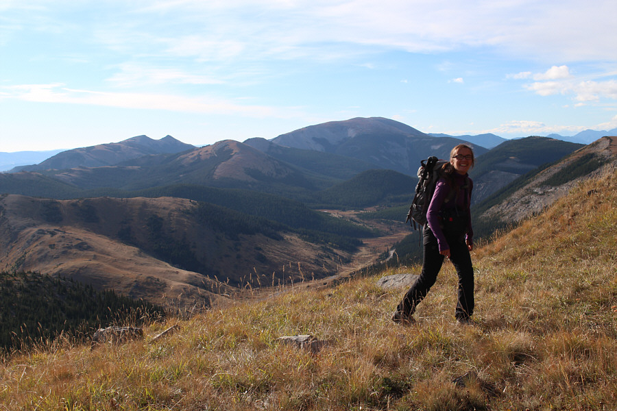 Aga is always happy when she is in the mountains.