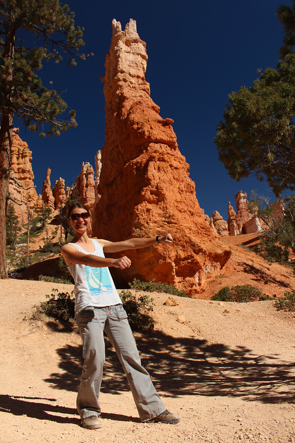 Zosia thinks she is wind-surfing while I think she is pushing a lawn mower!