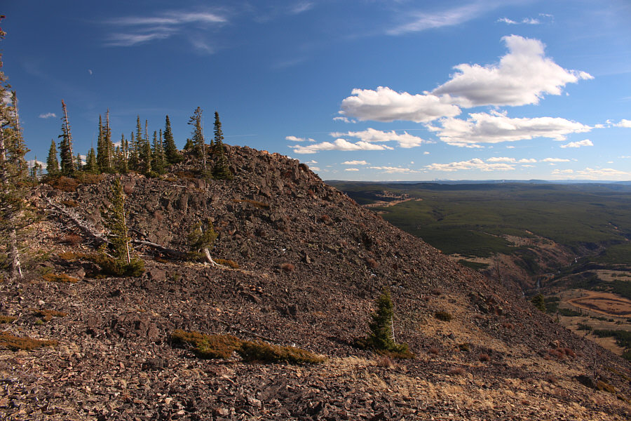 The views are much better from the east summit.