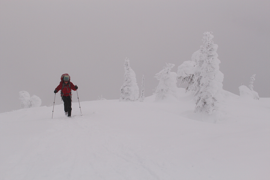 Luckily, the snow is quite firm up here!