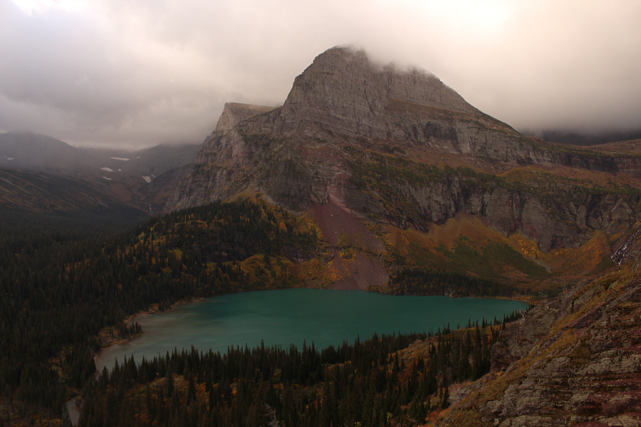 The lake is still beautiful despite all the cloud cover.