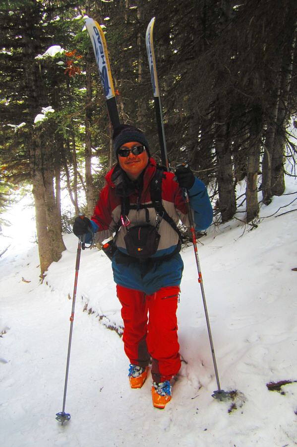 The forest is a bit too thick and steep for my skiing ability!