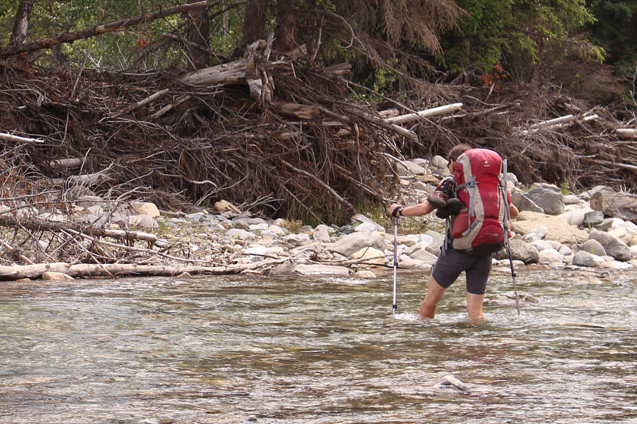And again, she is crossing in bare feet! What a trooper!