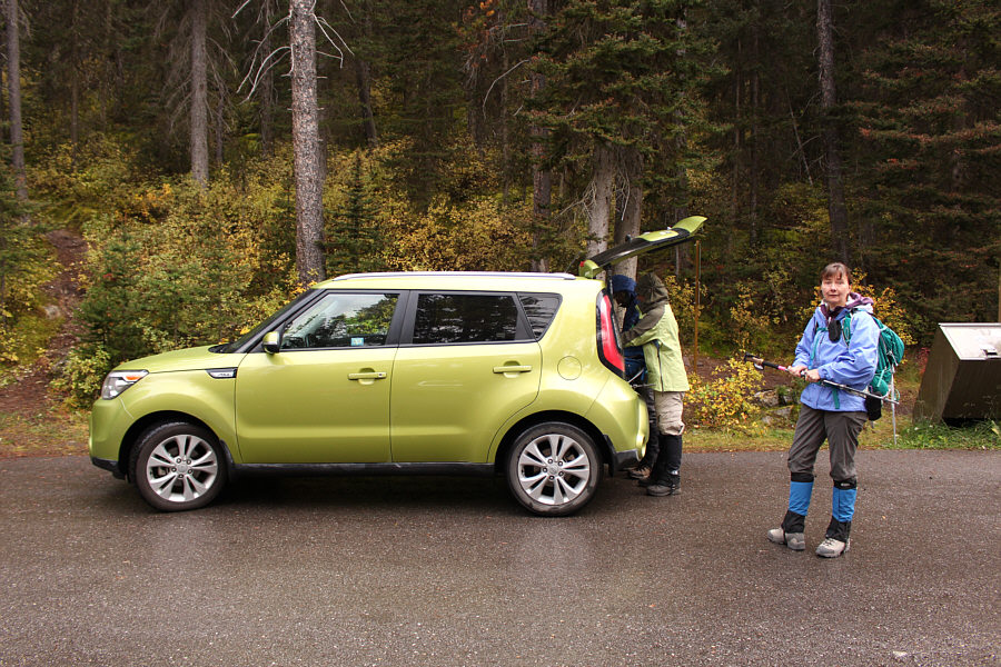 Actually, it was just a light drizzle, but it wouldn't have taken much more for us to pull the plug on this hike!