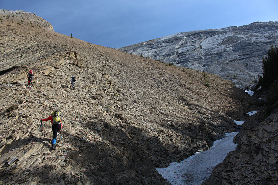 Not sure what sucks more, the creek hike or the scramble up this choss...