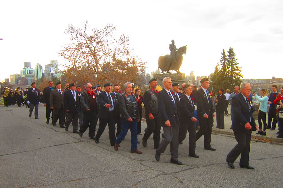 Who's the young girl marching with all the old guys?? Could it be Emma Whitehead?!