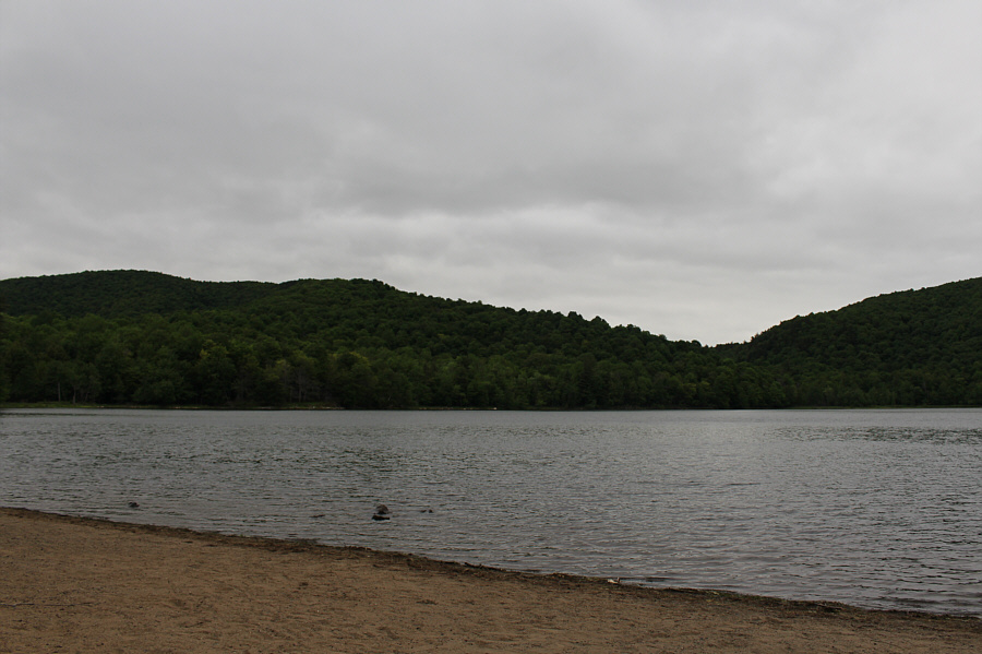No swimming allowed even though there is a sandy beach!