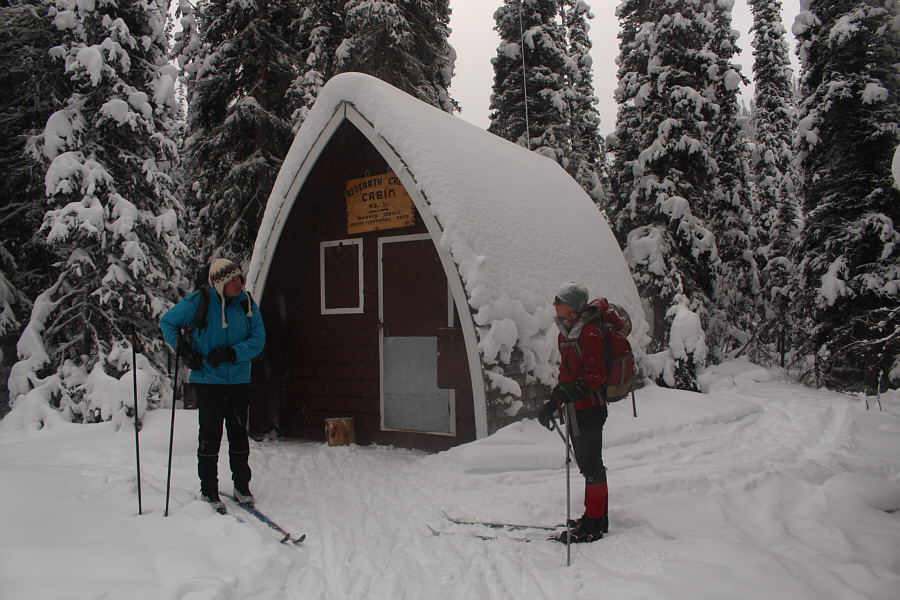 A frigid place to take a break; we would have been better off to skip this cabin and go straight for Shadow Lake Lodge!