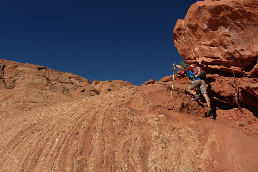 Scrambling on slickrock is a lot of fun!