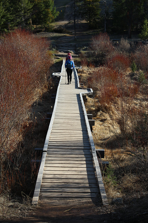 The boardwalk is so long that there are even rest stops in the middle!