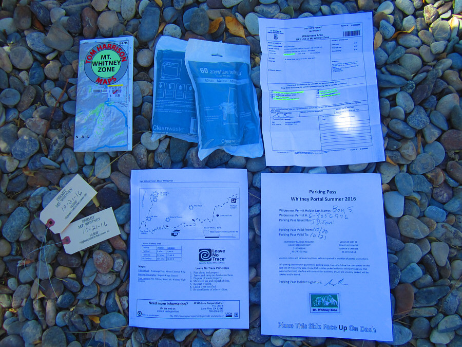 Not pictured is a permit that we had to get for operating a gas stove in the Alabama Hills. Jeez...