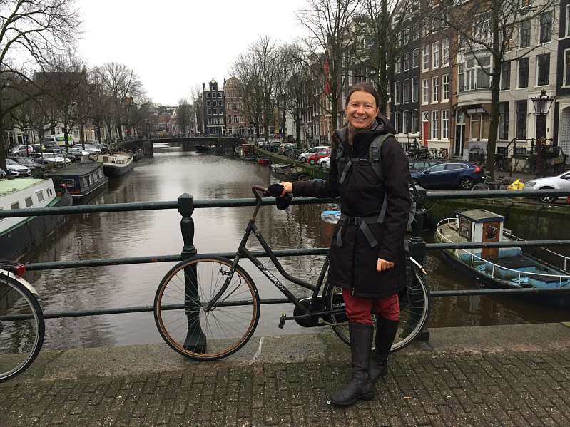 No, she's not trying to steal the bike!