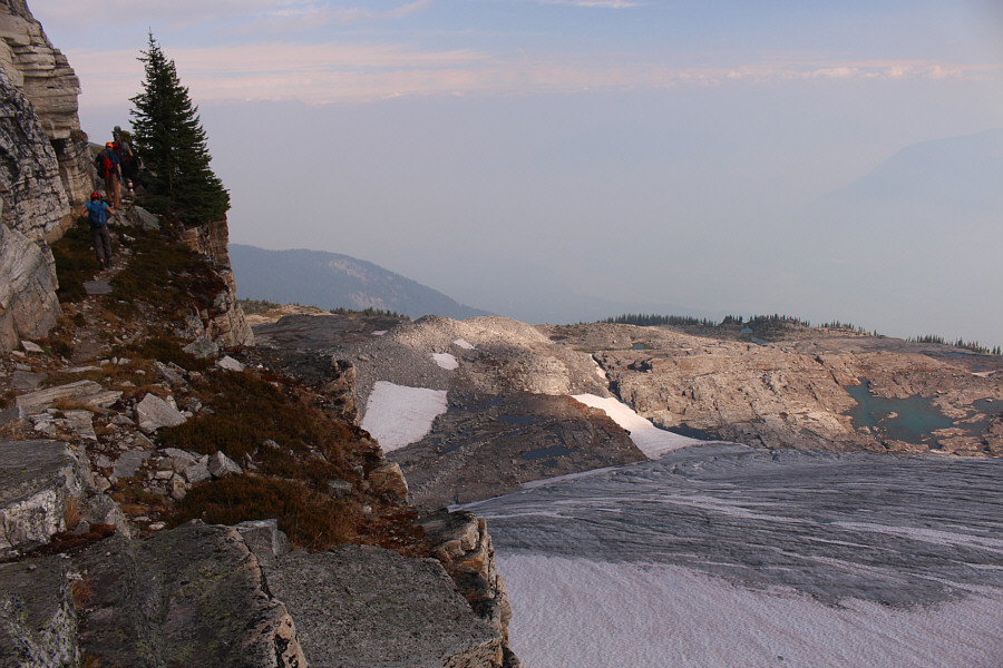 The toe of the glacier and the karst pavement beyond look weird from this perspective.