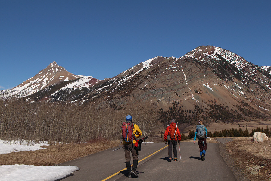 Hey, a 4-kilometre approach on a paved road still beats bushwhacking any day!