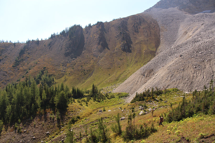 This would be a good bivy site as there is a flowing creek here.