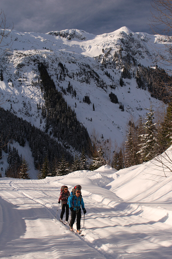 We're breaking trail through some fresh powder here...hmmm...