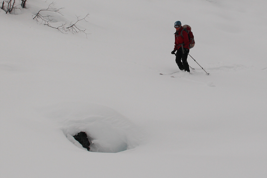 This is a piece of cake after all the tricky skiing through the trees.