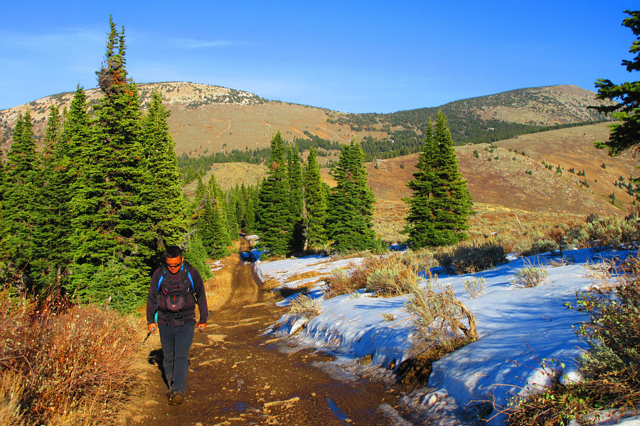 We still had a lot of muddy and icy sections to walk through.