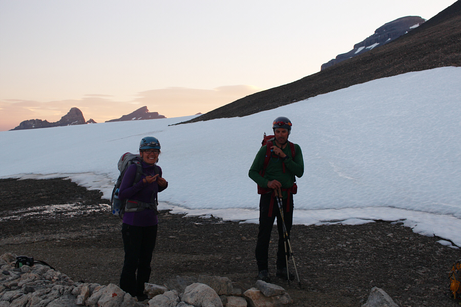 Daniel suggested pushing our bivy site to this spot, but I'm glad we didn't!