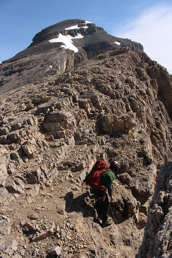 The hardest part here is the big step across a very exposed gap. It's all psychological!