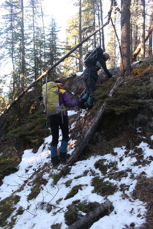 Thank heavens we're not post-holing like we did last time!