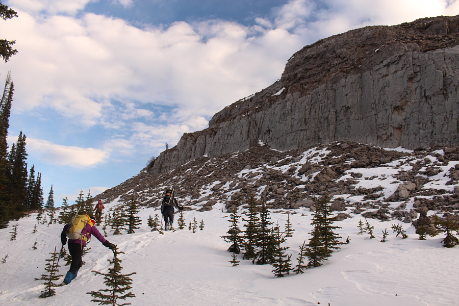 The snow drift in front of Marta is quite deep!