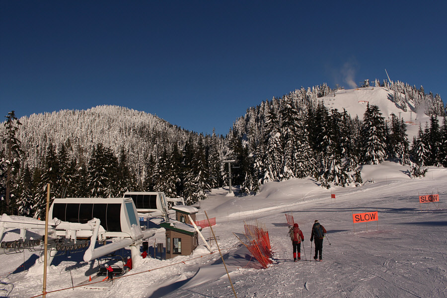 I'm not sure what the uphill skiing policy is at this resort...