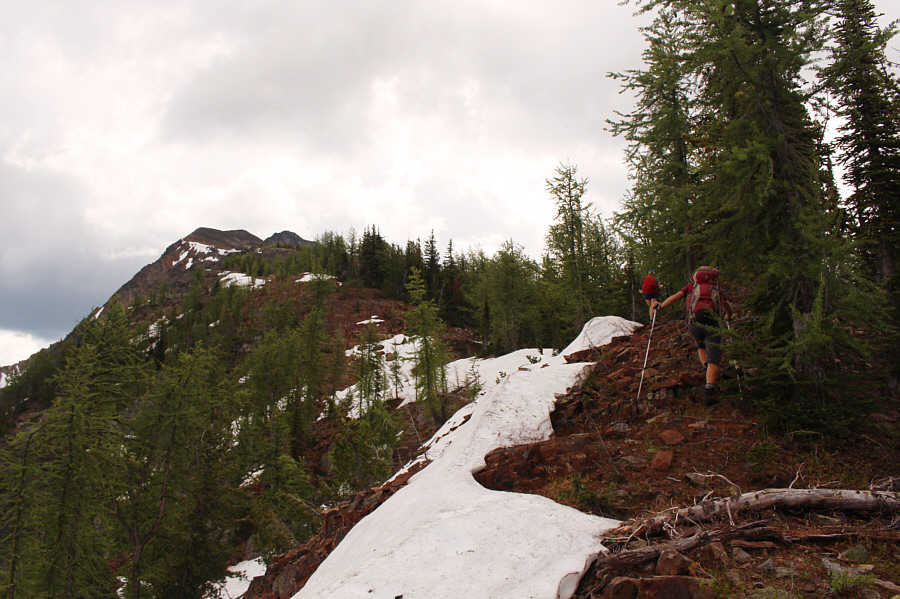 Some route-finding still required below tree line.